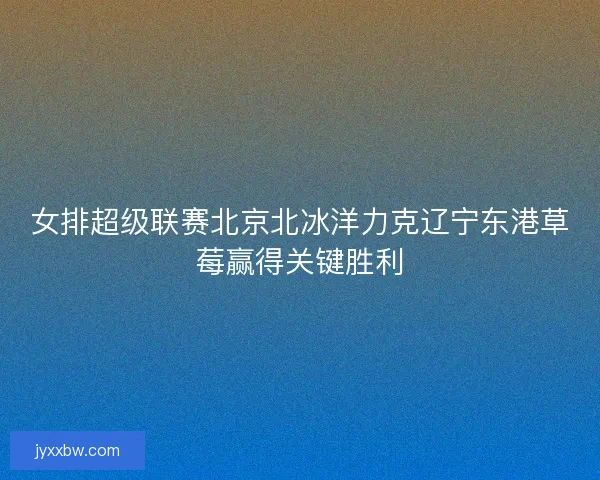 女排超级联赛北京北冰洋力克辽宁东港草莓赢得关键胜利 女排超级联赛北京北冰洋力克辽宁东港草莓赢得关键胜利